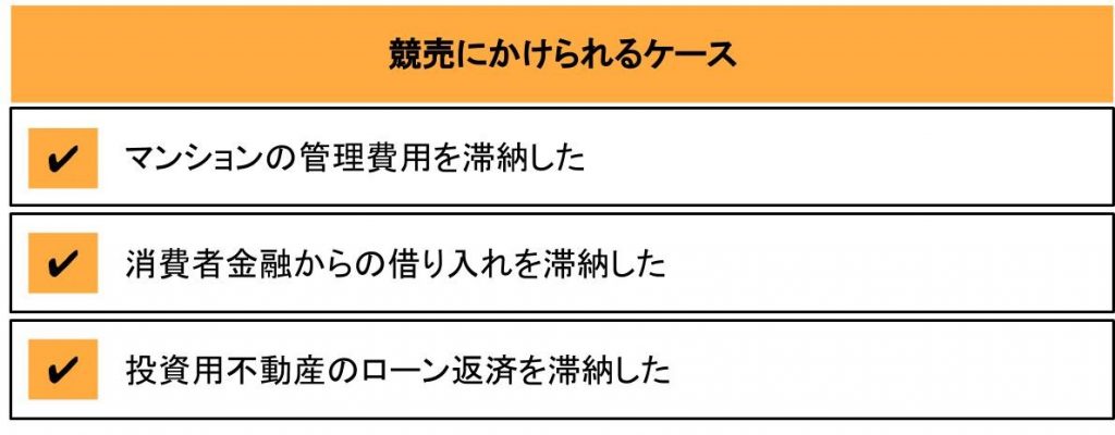 競売にかけられる3つのケース